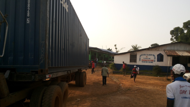 Shipped 40' container containing medical supplies, 1,000 Bibles, hospital beds, and food from USA (Late 2015)